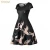 Import Black A-Line Printed Knee-Length Homecoming Dress from China