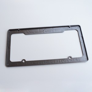 Black Color US Car License Plate Holder With Embossed Text High Quality