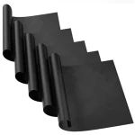 Black private label ptfe barbecue non stick ptfe bbq grill mat
