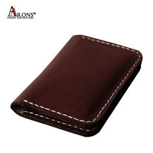 Blocking slim minimalist credit card holder money clip wallet crazy horse vintage genuine handmade wallet leather for men