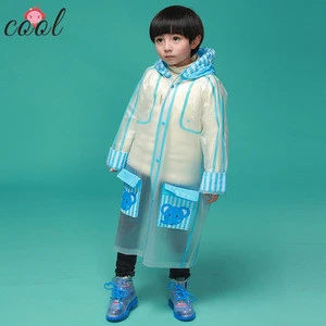 Blue color children rain gear gift set rubber rain boots PVC rubber raincoat