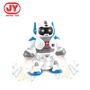B/O toy plastic smart rotating robot educational Intelligent robot toy with sound light