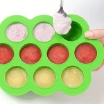 BPA Free & FDA Approved Perfect Storage Container for Homemade Food, Vegetable Fruit Clip-on Lid Silicone Baby Food Freezer Tray