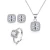 Import Bridal 925 sterling silver Geometric heart round oval square gemstone zircon wedding jewelry set from China