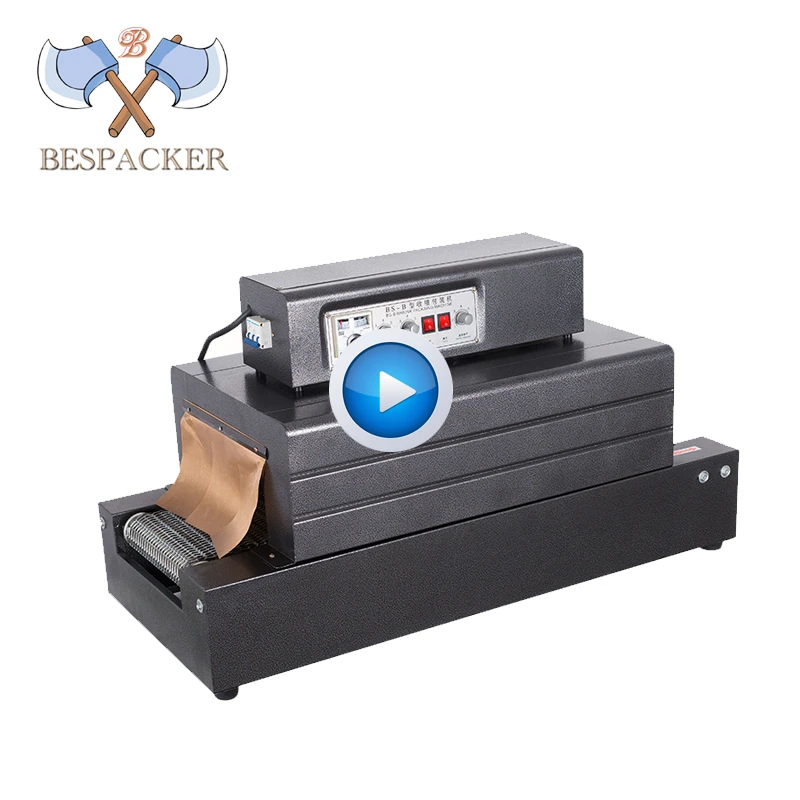 BS-B400 Automatic chocolate shrink wrapping machine plastic cellophane bottle heat shrink wrap machine