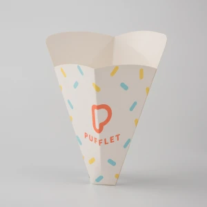 Bubble waffle holder packaging paper box hot food bubble waffle holder crepe egg waffle holder crepe cone