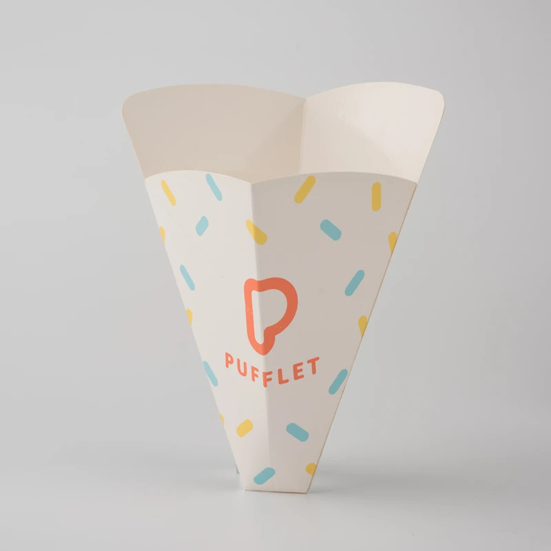 Bubble waffle holder packaging paper box hot food bubble waffle holder crepe egg waffle holder crepe cone