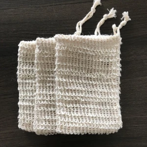 C020 10*13cm Natural products cotton sisal mesh soap bag for exfoliating