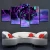 Import Canvas Paintings Home Decor Framework HD Prints Posters 5 Pieces Abstract Purple Fluorescent Tiger Pictures Living Room Wall Art from China
