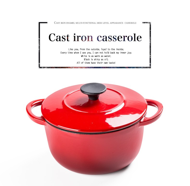 Cast iron round cooking pot casserole enamel dutch oven