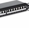 Cat6a Shielded Wallmount or Rackmount Patch Panel, Compatible with Cat6a Cabling, 24-Port ,1U 19"