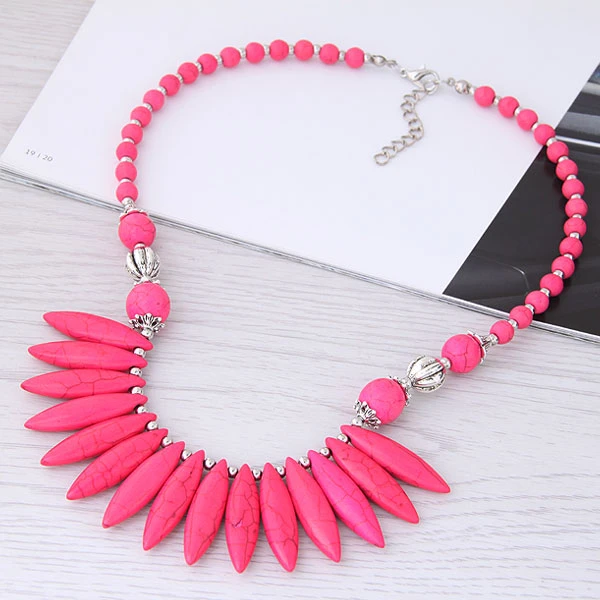 CDN00435 Vintage turquoise stone choker necklace Bohemian style Fashion Beads necklace jewelry