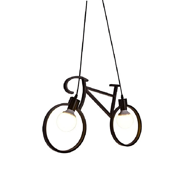 Chandelier Iron Craft Bike Pendant Lamp Restaurant Ceiling Lamp E27 Industrial Style Decorative Lighting Height Adjustable