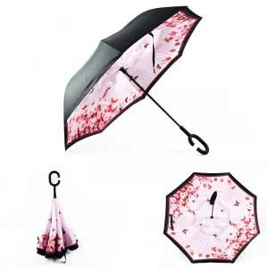 Cheapest Factory price c handle upside down double layer inverted umbrella