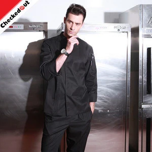 CHECKEDOUT High quality wholesale long sleeve Chef uniform for hotel and restaurant chef coat