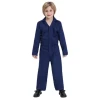 Child Horror Movie Cosplay Scary Halloween Killer Michael Myers Blue Mechanic Coveralls Costume With Vinyl Mask  2Pcs Outfit