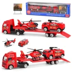 Children Trailer plastic track  diecast toy vehicles truck kids car construction truck toys