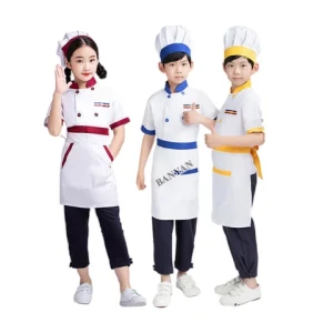 Childrens Chef Clothing Set Kindergarten Handicraft Class Baking Chef Boys and Girls Work Performance Costumes