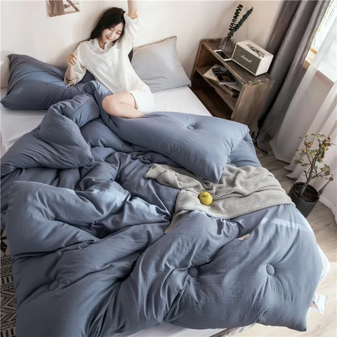 Childrens single spring and autumn quilt core washed cotton winter thickened skin-friendly chemical fiber quilt