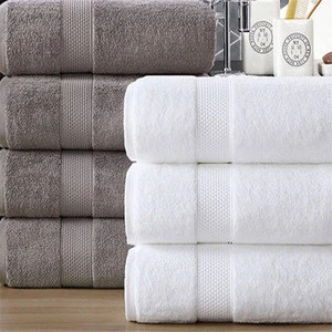 China 100%cotton dobby bath towels for luxury hotel quick dry