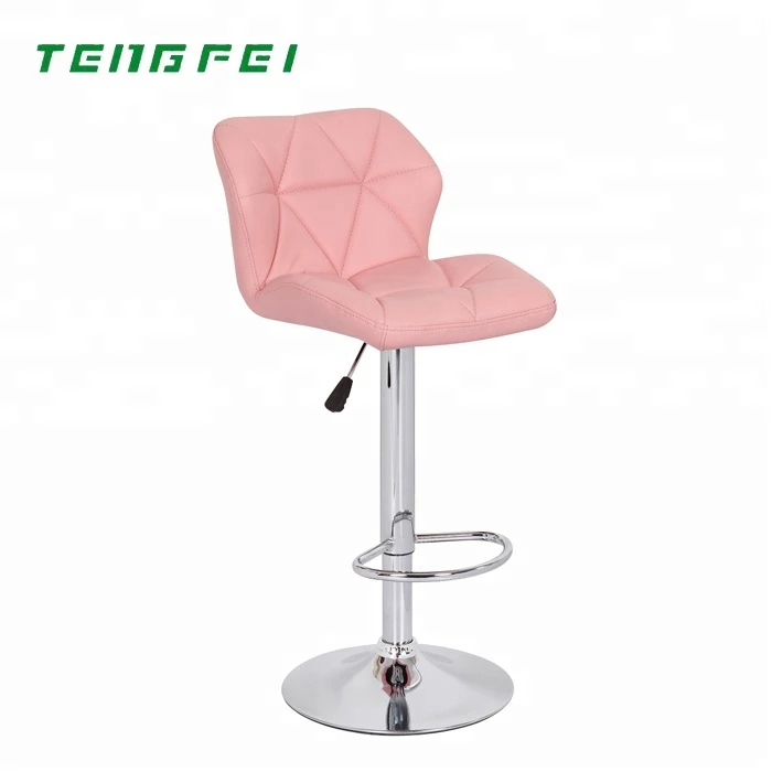 China Bar stool supplier PU leather cushioned high back stool chair
