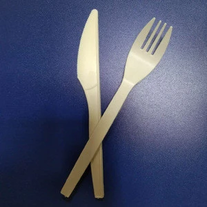 China Factory Disposable cutlery set dinner Compostable plastic fork and knife