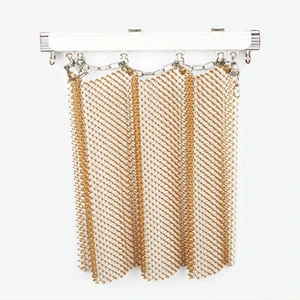 China Metal coil drapery Bronze Woven mesh fabric curtain for decoration
