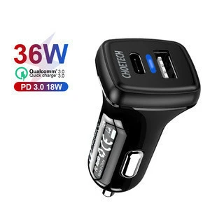 CHOETECH Quick Charge 3.0 QC USB Car Charger for Samsung S10 18W USB Type C Fast Charging Car Charger for iPhone 11 X Xs 8 PD