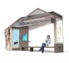City bus system GPS auto reporter solar bus stop led displays bus stop shelter with bench solar panel