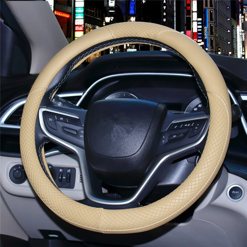 Classic Style Leather Steering Wheel Cover