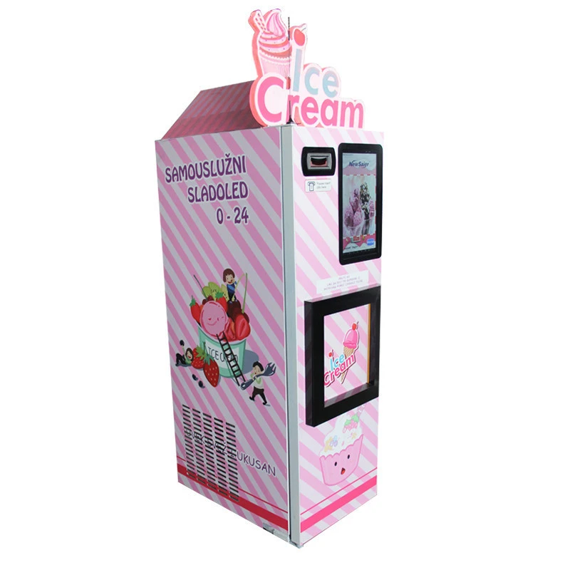 coin operated automatic soft ice cream vending machine ice-cream cone vending machine
