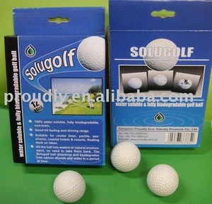 Cold water soluble biodegradable golf ball. Professional manufacturer of only water-soluble materials.