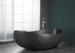 CONRAZZO oval shape new design natural concrete sandstone luxury hotel free stand bathroom bathtub