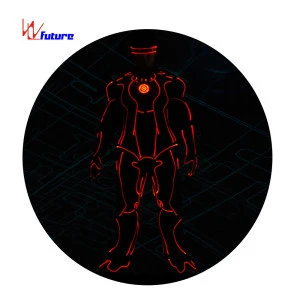 Cool LED Stage Wear Cosplay Novel Glowing Clothes Stylish Monks EL Wire Costume Clothes Glasses For Party