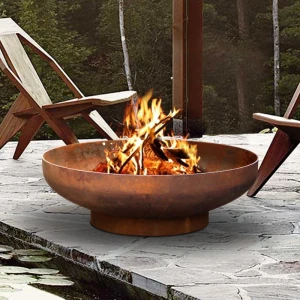 corten steel outdoor fire bowl pit