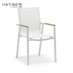 Couture Jardin Ella New Design Batyline Fabric Outdoor Pool Furniture Dining Table And Chairs Set 7 Pcs