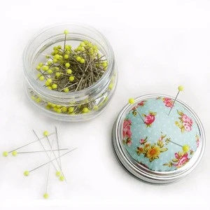 Craft sewing notions colorful 200 pcs quilting fabric pin cushion with glass bottle