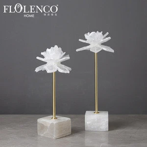 Creative Interior Clear Stone Flower Art Craft Home Decor Wedding Decorations for Tables Centerpiece