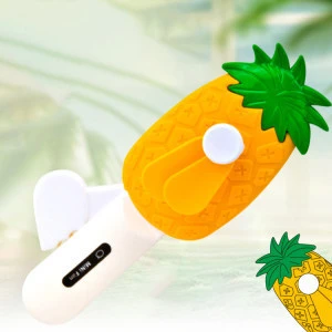 Creative portable fruit hand toy fan mini hand held mini fan pressure silicone soft blade fan toy