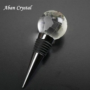 crystal golf souvenir item, crystal golf ball wine stopper for sports