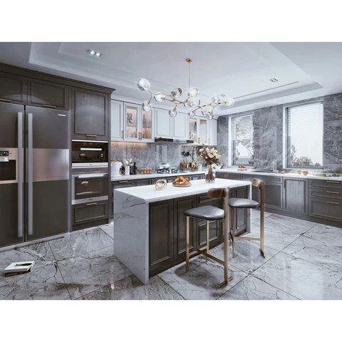 Buy Custom American Style Home Cabinets Custom White Shaker Solid Wood ...