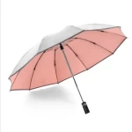 Custom fold inverted reverse umbrella High-tech Titanium Silver Coating with prints logo