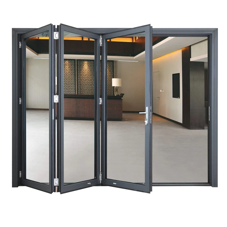 Custom high quality exterior patio folding bifolding sliding double glass aluminum doors