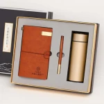 Custom Label 2021 Packaging Notebook Valentines Day Business Gift Set With Vacuum Bottle+Signature Pen+cardbook