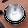Custom Logo Rice Soup Bowl Heat Insulated Double Walled Serving Salad Mixing Bowls 304 Stainless Steel Rice Bowl