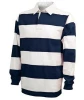Custom mens long sleeve tackle twill embroidery striped classical cotton rugby polo shirt
