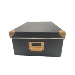 Custom Printed High Quality Cardboard Office And Household Organizer Bin Foldable Paper Storage Box
