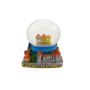 custom resin water globe craft  large size snow globe ball souvenir  for estonia  resin souvenir decoration souvenir gift