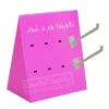 Custom shaped and over-folded paper corrugated makeup accessories cardboard counter display with Peg Hooks