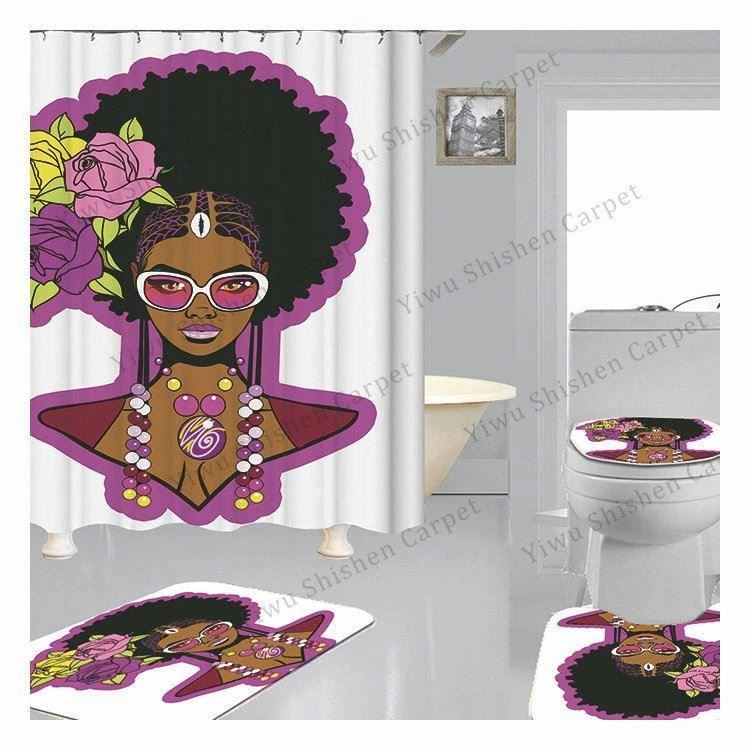 Custom toilet covers rugs shower curtain for girls